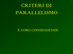 CRITERIO di parallelismo