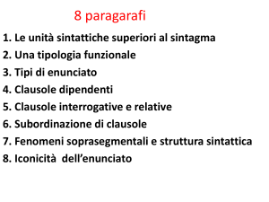 Capitolo 7 Simone: strutture sintattiche superiori al sintagma