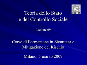 La sicurezza urbana: lezione 01 - Dipartimento di Sociologia e