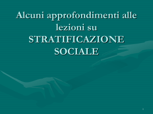 STRATIFICAZIONE SOCIALE