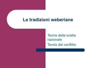 Le tradizioni Weberiane