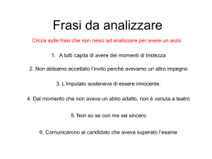 Analisi Logica: Esercizi di Grammatica Italiana