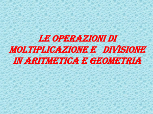 Le operazioni di moltiplicazione e divisione in Aritmetica e geometria