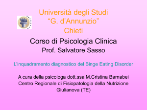 L`inquadramento diagnostico del BED