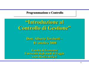 controllo di gestione - Università degli Studi di Foggia