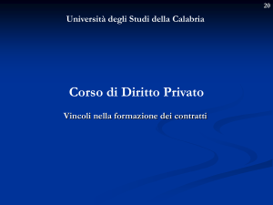 Vincoli nella formazione dei contratti