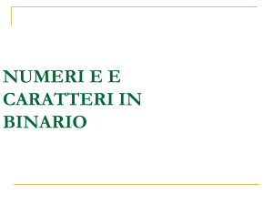 3.NUMERI E E CARATTERI IN BINARIO