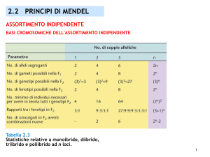 2.6 INTERAZIONI GENICHE E MODELLI DI SEGREGAZIONE