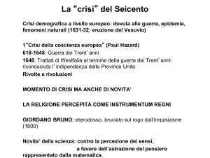 La “crisi” del Seicento