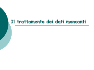 Il trattamento dei dati mancanti