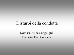 Disturbi della condotta - Scuola di Medicina e Scienze della Salute