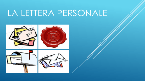 la lettera personale - Istituto San Giuseppe Lugo