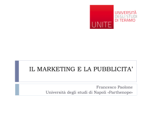 IL MARKETING E LA PUBBLICITA - Progetto e