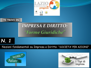 Impresa e Diritto, Forme Giuridiche, SOCIETA