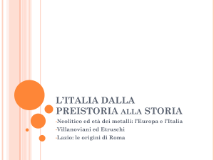 L*ITALIA DALLA PREISTORIA alla STORIA