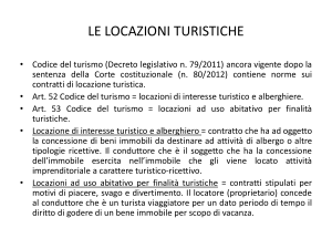 LE LOCAZIONI TURISTICHE
