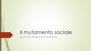 Il mutamento sociale - Dipartimento di Sociologia e Ricerca Sociale