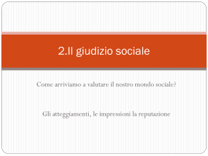 Il giudizio sociale - Dipartimento di Scienze Politiche e Sociali