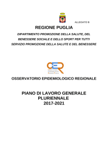 REGIONE PUGLIA PIANO DI LAVORO GENERALE PLURIENNALE