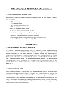 FARE CATECHESI. È RISPONDERE A UNA CHIAMATA
