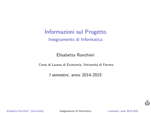 Informazioni sul Progetto - Insegnamento di Informatica
