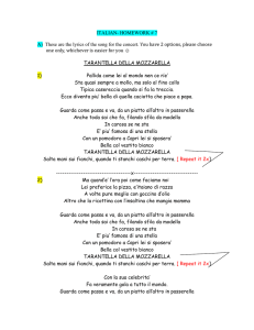 ITALIAN- HOMEWORK # 7 A) These are the lyrics of