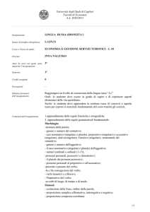 Lingua russa - Università degli Studi di Cagliari