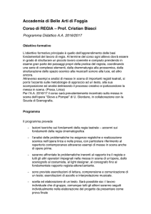 Accademia di Belle Arti di Foggia Corso di REGIA – Prof. Cristian