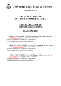 Calendario prove Commercialista