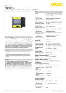 Data sheet - VEGAMET 391 - Elaboratore e strumento di