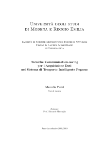 Universit`a degli studi di Modena e Reggio Emilia