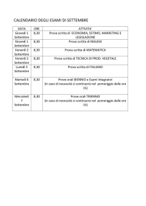 calendario esami settembre 2016 PDF