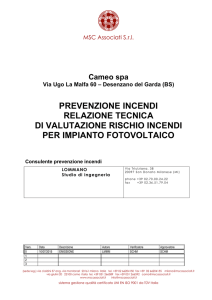 PREVENZIONE INCENDI RELAZIONE TECNICA DI VALUTAZIONE