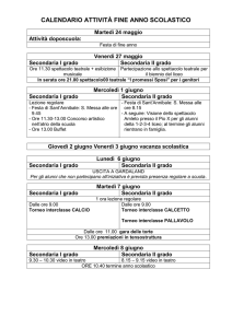calendario attività fine anno scolastico