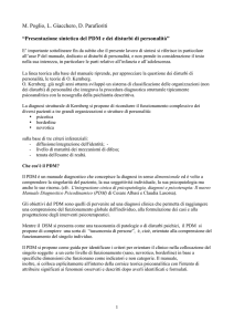 Presentazione sintetica del PDM e dei disturbi di personalità