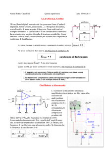 GLI OSCILLATORI Oscillatore a sfasamento