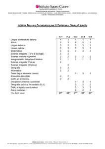 Istituto Tecnico Economico per il Turismo – Piano di studio