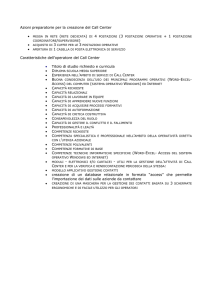 Azioni preparatorie per la creazione del Call Center