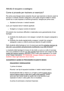 come si risolve un esercizio di matematica
