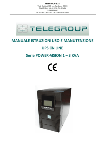 MANUALE ISTRUZIONI USO E MANUTENZIONE UPS ON LINE