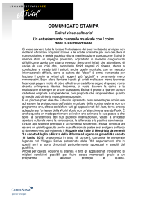 COMUNICATO STAMPA