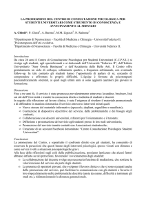 la promozione del centro di consultazione psicologica per studenti