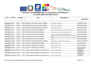 “tecnico superiore della logistica integrata ” calendario