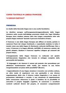 corso teatrale in lingua francese “l`amour partout” premessa