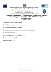 Facsimile prova di verifica saldo debito formativo Lingua inglese