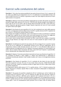 Esercizi sulla conduzione del calore
