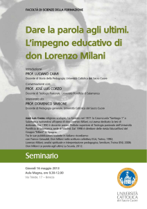 Dare la parola agli ultimi. L`impegno educativo di don Lorenzo Milani
