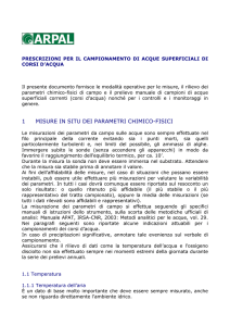 Campionamento acque superficiali