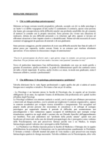 DOMANDE FREQUENTI 1. Chi va dallo psicologo