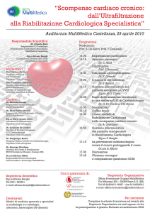 “Scompenso cardiaco cronico: dall`Ultrafiltrazione alla Riabilitazione